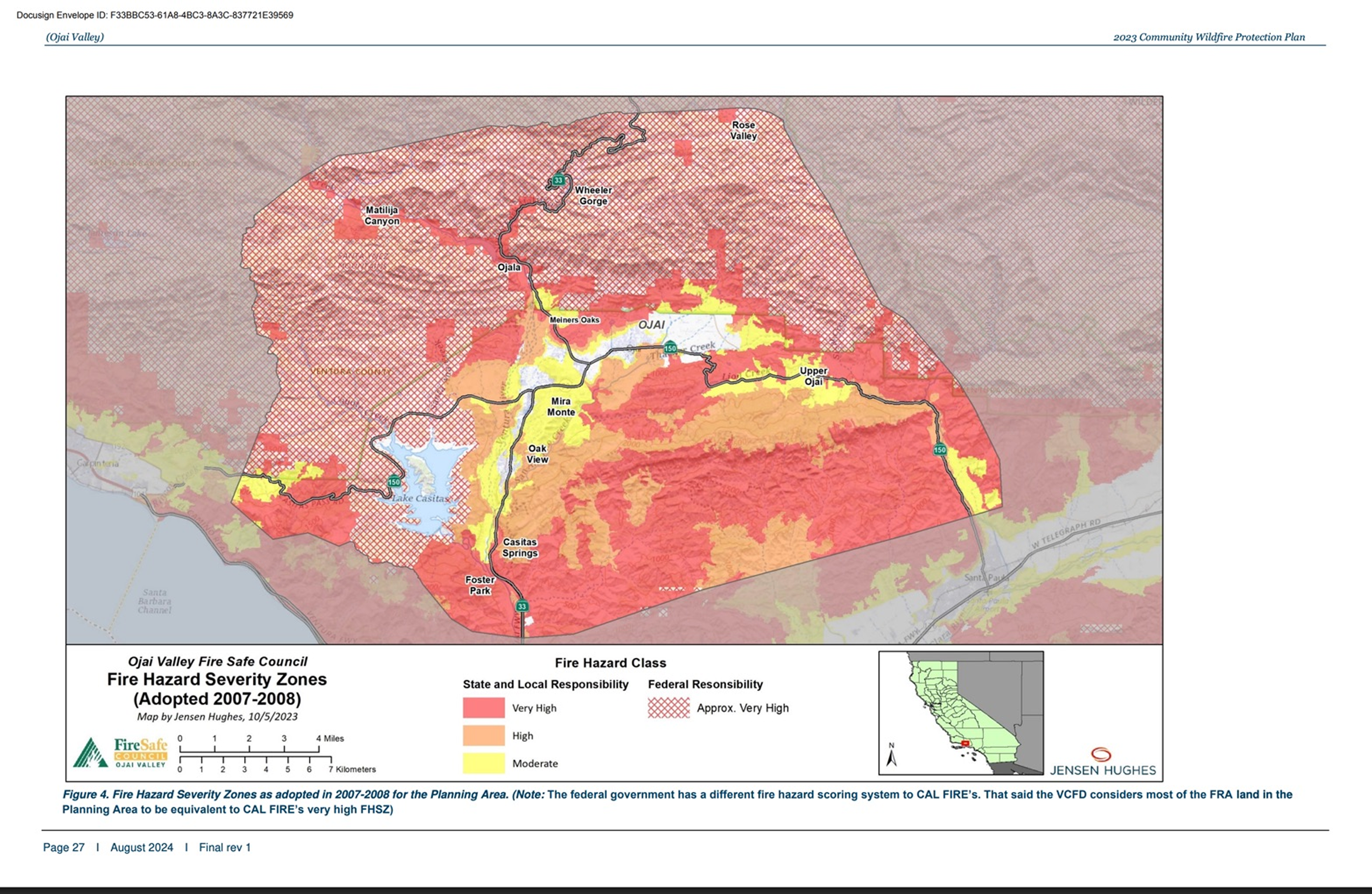 Typical zone-level fire hazard severity map